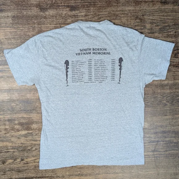 Men's Hanes Gray South Boston Viet-Nam Memorial Short Sleeve Tee XL - Picture 3 of 6